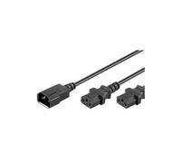 Power Cord C13X2 - C14 0,6M Y Extension Cable, Black, Pe061306
