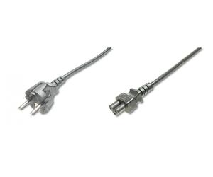 Power Cord, CEE 7/7 (Typ-F) - C5 M/F, 0,75m, H05VV-F3G 0.75qmm, bl