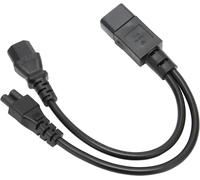 Power Cord Y Splitter Single IEC Plug C14 to C13 and C5 Splitter Converter Adapter Cable 10A 250V 32cm/1ft for Computer Monitors