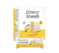 Power Crunch Lot de 12 barres de wave protéinées, collations riches en protéines, saveur délicieuse, citron, meringue, 40 ml