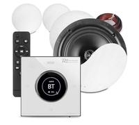 Power Dynamics B100W Kit Audio Encastrable BT avec Amplificateur et Enceintes Plafond 4x25W - Blanc