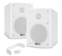 Power Dynamics BC65V - 2 Haut-Parleurs Blancs - 150 Watts, 6,5 Pouces, Étanches, Intérieur Extérieur, Kit de Montage Fourni, 100 Volts, 8 Ohms, Public Address, Musique d'Ambiance, Sonorisation