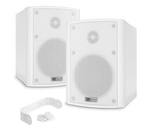 Power Dynamics BC65V - 2 Haut-Parleurs Blancs - 150 Watts, 6,5 Pouces, Étanches, Intérieur Extérieur, Kit de Montage Fourni, 100 Volts, 8 Ohms, Public Address, Musique d'Ambiance, Sonorisation