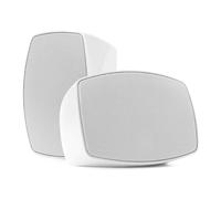 Power Dynamics BHW40WH Paire d'enceintes Murales Étanche 30 Watts RMS - Blanc, 100V, 70V, 8 Ohms, IPX5, 4'', Support Inclinable, Idéal pour Diffuser Une Musique d'Ambiance en Terrasse, Jardin