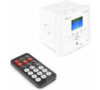 Power Dynamics BTW30 - Système Audio Mural, 2X 15 Watts, Blanc, Installation Facile, Sonorisation Professionnelle, Musique d'Ambiance, Tuner FM et Port USB, Ampli Classe D