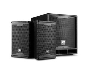 Power Dynamics Combo 1200 - Système Triphonique 2.1, Puissance de 1200W, Technologie sans Fil Bluetooth, Idéal pour Les DJ Mobile, Caisson de Basse Actif de 12''