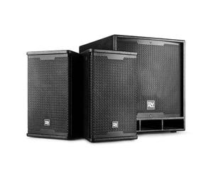 Power Dynamics Combo 1500 - Système Triphonique 2.1, Puissance de 1500W, Technologie sans Fil Bluetooth, Idéal pour Les DJ Mobile, Caisson de Basse Actif de 15''