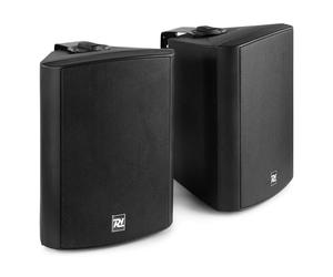 Power Dynamics DS65MB Enceintes Bluetooth 2 Voies 125 Watts, Noir, 6,5", Livré par Paire avec Étrier de Fixation, Utilisation Intérieur ou Extérieur, Actif/Passif, Prise 3,5mm AUX