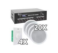 Power Dynamics Ensemble 100V avec 20 Haut-Parleurs et Contrôles de Volume
