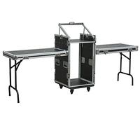 Power Dynamics Flightcase F16U10T - Flightcase avec Tables, 19", 10 Fermetures Papillon, 4 Poignées à Ressort, avec Roulettes, Idéal DJ Mobiles