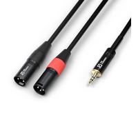 Power Dynamics PD Connex Câble Audio 2x XLR Male/Jack 3,5mm - 6m - Idéal pour Relier vos Enceintes de Sonorisation
