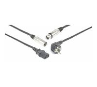 Power Dynamics PD Connex Câble Audio Combiné Cordon Secteur - XLR F/IEC F - XLR M - 10m - Idéal pour Relier vos Enceintes de Sonorisation