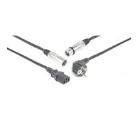 Power Dynamics PD Connex Câble Audio Combiné Cordon Secteur - XLR F/IEC F - XLR M - 20m - Idéal pour Relier vos Enceintes de Sonorisation