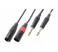 Power Dynamics PD Connex Câble Audio Cordon 2x XLR Mâle - 2x Jack 6,35 Mâle Mono - 1,5m - Idéal pour Relier vos Enceintes de Sonorisation