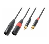 Power Dynamics PD Connex Câble Audio Cordon 2x XLR Mâle - 2x RCA Mâle - 6m - Idéal pour Relier vos Enceintes de Sonorisation