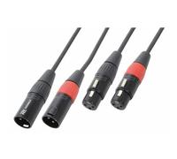 Power Dynamics PD Connex Câble Audio Cordon 2x XLR Mâle - 2x XLR Femelle - 1,5m - Idéal pour Relier vos Enceintes de Sonorisation