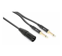 Power Dynamics PD Connex CX56-1 Câble Haut-Parleur 1,5 Mètre - Noir, Sortie XLR Mâle, 2 Sorties Jack 6,35mm Mono, Idéal pour une Transmission de Signal Fiable et sans Interférence