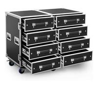 Power Dynamics PD-FA4 - Flightcase commode avec 8 tiroirs, avec 8 roulettes, tiroirs finis en mousse dure, idéal pour DJ mobiles et musiciens en tournée