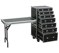 Power Dynamics PD-FA5 - Flightcase Commode avec 7 tiroirs + Table, Roues intégrées, poignées, contreplaqué stratifié, idéal DJ Mobiles et Musiciens en tournée