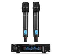Power Dynamics PD220 - Système de Microphones Sans Fil UHF, True Diversity, 2 Micros et 1 Récepteur - 2x80 Canaux Noir