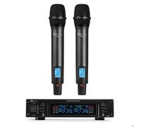 Power Dynamics PD220 - Système de Microphones Sans Fil UHF, True Diversity, 2 Micros et 1 Récepteur - 2x80 Canaux Noir