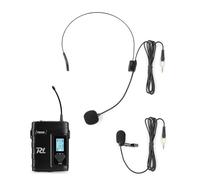 Power Dynamics PD220BP Émetteur de Poche Sans Fil UHF avec Micro Casque et Micro Cravate - 160 Canaux, Écran Affichage LCD, Un Système Idéal pour les Conférences de Presse, Présentations, Vidéos