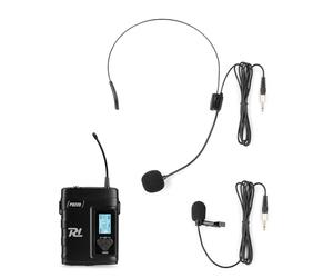 Power Dynamics PD220BP Émetteur de Poche Sans Fil UHF avec Micro Casque et Micro Cravate - 160 Canaux, Écran Affichage LCD, Un Système Idéal pour les Conférences de Presse, Présentations, Vidéos