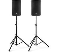 Power Dynamics PD410A Enceintes Bluetooth 1600W avec pieds - un kit idéal pour les professionnels Noir G