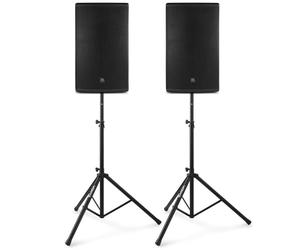 Power Dynamics PD415A Kit Sono DJ avec Pieds - 2800W, Amplificateur et Enceintes Haut de Gamme, Idéal pour Les Professionnels de l'Animation