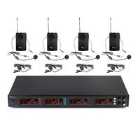 Power Dynamics PD504B - Set micro sans fil, UHF, 4 émetteurs de poche, 4x50 canaux, Transmission infrarouge