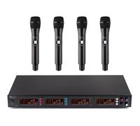 Power Dynamics PD504H - Set micro sans fil UHF, 4 microphones, 50 canaux, transmission infrarouge, livré dans un flightcase