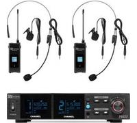 Power Dynamics PD522B - Système Micro Sans Fil UHF 2 Bodypacks Rechargeables 100 Canaux avec Récepteur Rackable & Boîtier de Transport Pro