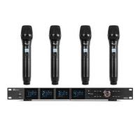 Power Dynamics PD524 Système de Microphones UHF avec 4 Micros Main Sans Fil - 100 Canaux, Rack 19" 2U, Écrans LCD, un Système Micros Professionnels, Idéal pour les Spectacles, Concerts