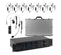 Power Dynamics PD528B Système de Bodypacks UHF avec 8 Bodypacks - 100 Canaux, Rack 19" 2U, Écrans LCD, un Système Bodypacks Professionnels, Idéal pour les Spectacles, Concerts