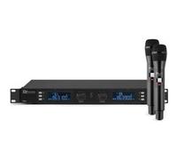 Power Dynamics PD632H - Set Micro sans Fil UHF, 2 Microphones, 2x 20 Canaux, Transmission Infrarouge, Livré dans un Flightcase en Aluminium, Parfait pour Présentations et Chant