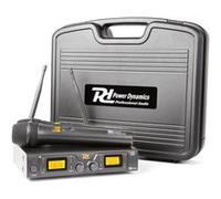 Power Dynamics PD782 - Système Micro sans Fil, UHF 2x 8 Canaux, Affichage LCD avec Valise Noir
