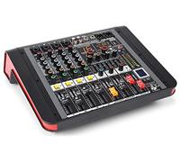 Power Dynamics PDM-M404A Table de Mixage Amplifiée 4 Canaux - 2x 200W RMS, USB, Récepteur Bluetooth, 4 Entrées Micro/Ligne, Egaliseur 7 Bandes, Idéal pour Studio ou Concert Live