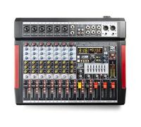Power Dynamics PDM-T804 Console de Mixage 8 Canaux - avec Streaming Bluetooth, Egaliseur Graphique 7 Bandes, MP3, Sortie USB, Sortie Casque Jack 6,35mm, Idéal pour Studio d'Enregistrement