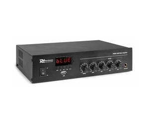 Power Dynamics PDM25 - Amplificateur 100V 25W, Bluetooth, Idéal pour Les Petites Boutiques et Restaurants, Lecteur MP3, USB, AUX, Télécommande sans Fil
