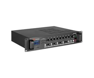 Power Dynamics PDV120MP3 - Amplificateur Mixeur 120W, 4 Zones, Idéal pour la Restauration ou Les Espaces Publics, USB, SD, MP3, Bluetooth, 100V