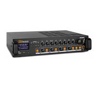 Power Dynamics PDV240MP3 Amplificateur Mixeur 100V 4 Zones - 240W, USB, SD, MP3, Bluetooth, Tuner FM, Canal Micro, Contact 24V pour Alarme Incendie, Idéal pour Tout Lieu à Sécuriser