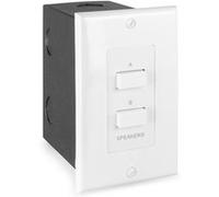 Power Dynamics PDWS2 - Sélecteur haut-parleur avec touches push - Blanc, 100 watts max., configuration A, B ou A+B, cadre ABS Blanc