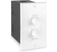 Power Dynamics PDWS3 Sélecteur Entrée/Haut-Parleur avec Boutons Rotatifs - Blanc, 150 Watts Max, Deux Sources, Configuration A, B ou A+B, cadre ABS, Profondeur Installation de la Boite : 90 mm