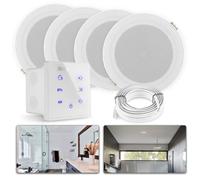 Power Dynamics Powerline A100W Pack Amplificateur Mural avec 4 Enceintes de Salle de Bain - 160 Watts