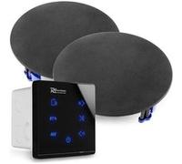 Power Dynamics Powerline A50B Pack Amplificateur Mural avec 2 Enceintes Encastrables - 60 Watts, BT 5.0, USB et Micro SD, Écran Tactile, Télécommande, Idéal pour Sonorisation de la Maison