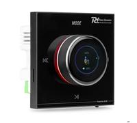 Power Dynamics Powerline B100B Amplificateur Mural Stéréo 4x25W Noir avec BT 5.0, Lecteur MP3 USB MicroSD et Entrée AUX, Écran LCD et Panneau Tactile, Idéal Maison, Cuisine et Bureau