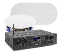 Power Dynamics PV240BT Système Audio Stéréo 4 Zones avec Bluetooth, Amplificateur 400W, 8 Haut-Parleurs Plafond 5,25""