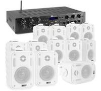 Power Dynamics PV260BT - Système Audio 6 Zones 600 Watts Bluetooth avec 12 Enceintes BGO30 - Blanc