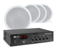 Power Dynamics Système Audio 100V 4 Haut-Parleurs Plafond CSPB5 Bluetooth