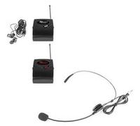 Power Dynamics TG40 Micro sans fil professionnel UHF 50 mètres, ensemble émetteur micro serre tête et récepteur écouteurs Noir G